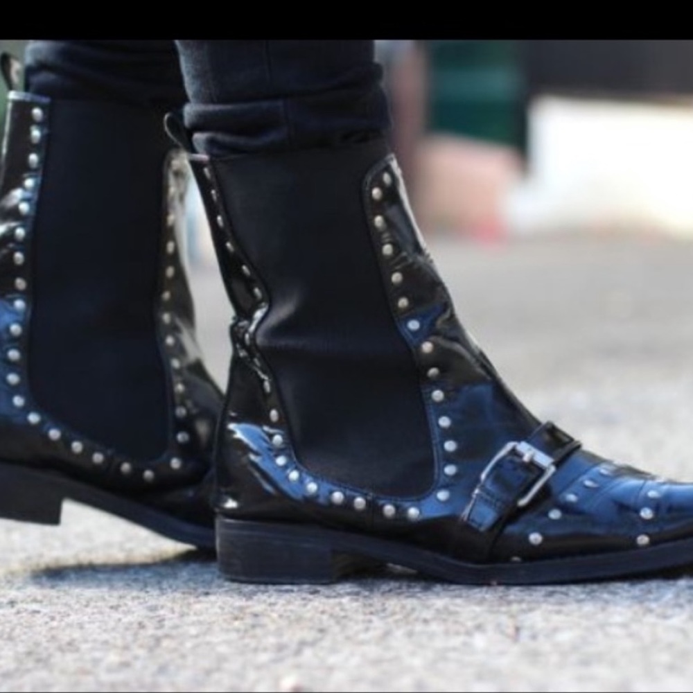 Opening Ceremony black and silver studded boots